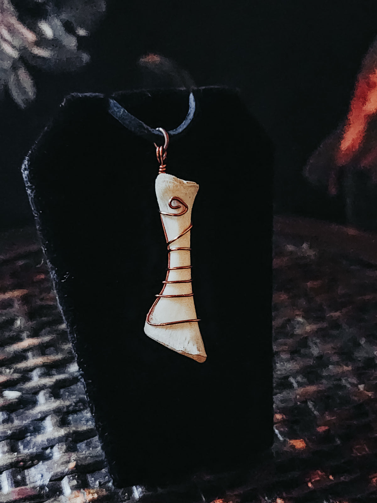 20" Wire-Wrapped Raccoon Footbone Pendant Necklace - Handcrafted by Kore Design Co