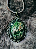 20" Mouse Jaw & Floral Resin Pendant Necklace